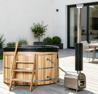 Bain à remous extérieur en bois chauffé au feu, pour 3-4 personnes, en cèdre rouge, avec chauffage à bois, pour jardin, commande en gros