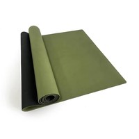 Tapis de yoga en caoutchouc naturel PU multi-couleurs, 5 mm, uni, sans motif, antidérapant, logo personnalisé au laser pour la maison et le studio de yoga