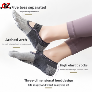 Calcetines Cortos de Yoga Antideslizantes de Cinco Dedos CZFIT para Pilates, Transpirables, de Algodón, para Todas las Estaciones, Uso en Interiores, Unisex - Product Image 6