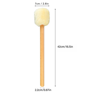 Mazo de tambor <span class=keywords><strong>Baquetas</strong></span> de cabeza de fieltro suave con mango largo para xilófono Timpani Beater Beige - Product Image 4