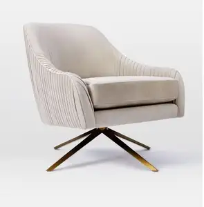 Cadeira de luxo italiana, cadeirinha de decoração com estofado dinamarquês, base de ouro, veludo, rotatória, para lazer, decoração