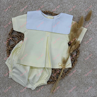 Vêtements pour bébé unisexes monogrammés, 100% coton, barboteuse à col bavoir, combinaison pour bébé garçon et fille, pyjama pour nouveau-né
