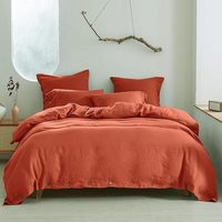 Parure de lit King Size en coton doux et respirant, couleur unie, avec boutons rétro, 3 pièces, fermeture boutonnée