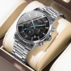 นาฬิกาควอทซ์สแตนเลสสำหรับผู้ชายกันน้ำได้ - Product Image 1