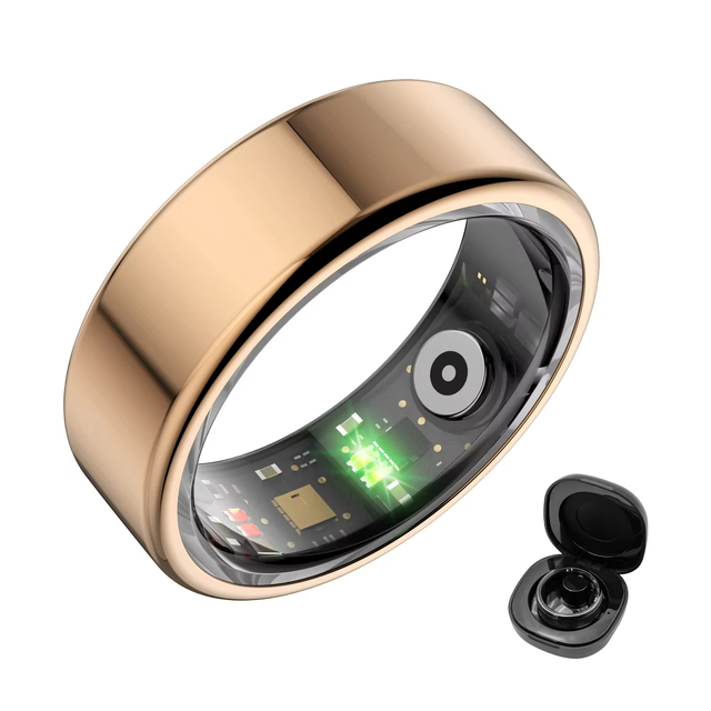Smart Finger Ring Health Tracker Heart Rate Blood Oxygen Monitoring IP67 Waterproof App Control AI Voice Assistant Sports Rings