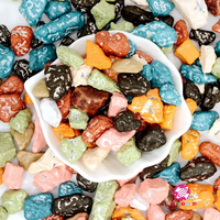 Bulk Chocolate Stone Rock Candy Wholesale Kids Snack Mixed Color Sweet Crispy Sugar Coated Chewy Milk Candy