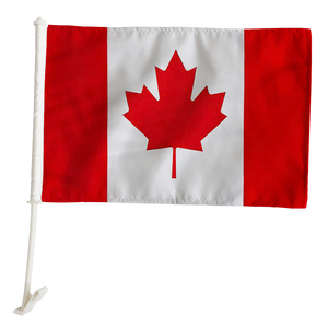 Оптовая продажа, канадский флаг для украшения окон автомобиля, 100% полиэстер, канадский флаг для автомобиля с шестом - Product Image 5