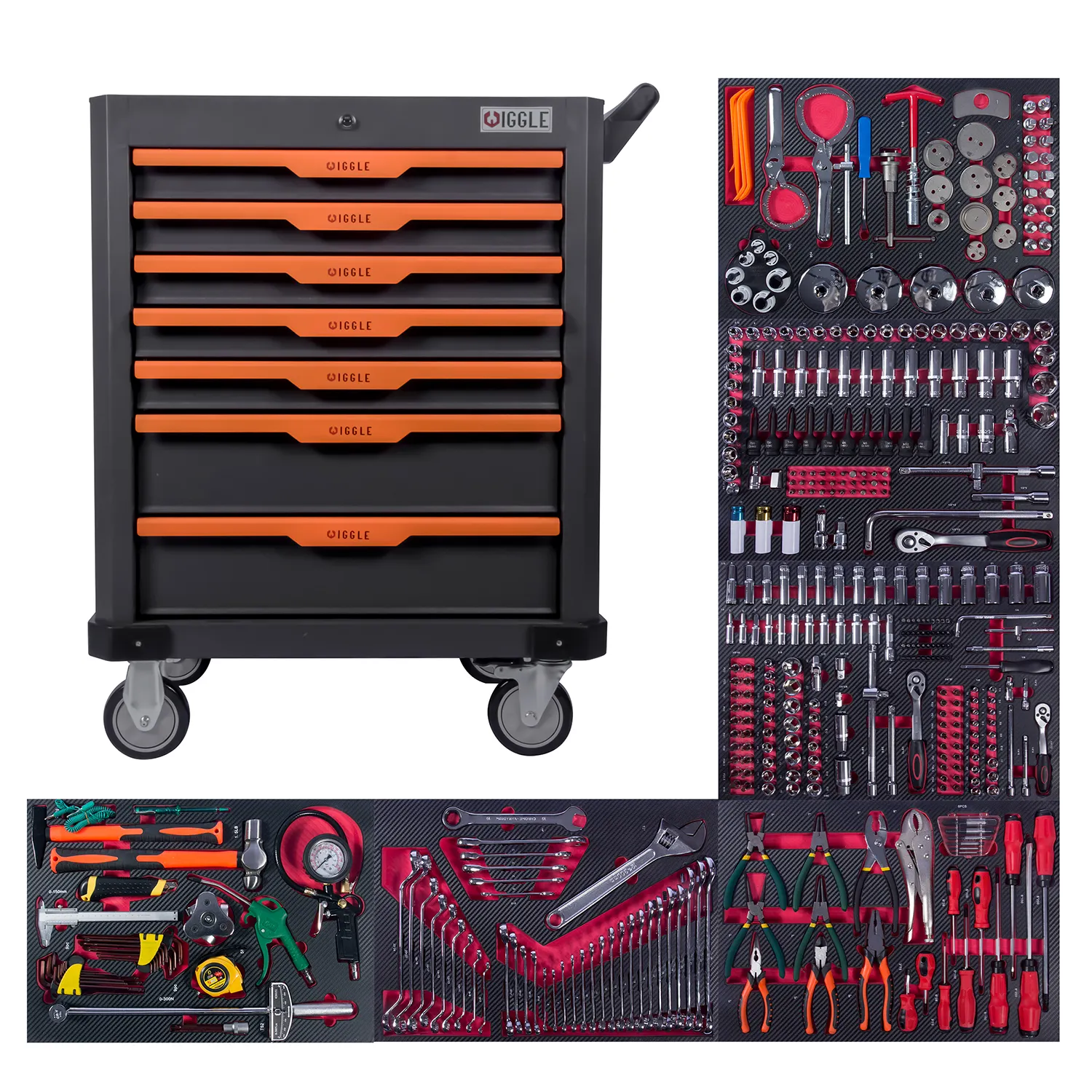 Mechanical tools trolley complete toolbox with 404pcs tools