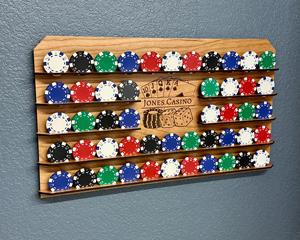 Présentoir de jetons de <span class=keywords><strong>poker</strong></span> personnalisé en ABS, OEM/ODM, capacité 45 jetons de différents casinos, décoration pour man cave - Product Image 5