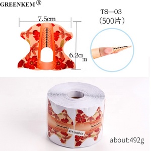 500pcs 롤 네일 연장 형태 스티커 프랑스어 연장 네일 도구 나비 말굽 직사각형 네일 페이퍼 홀더 - Product Image 4