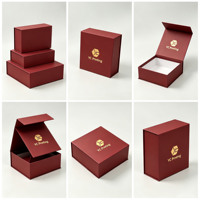 Boîte cadeau pliable en carton rigide noir mat de luxe avec logo personnalisé de qualité supérieure, fermeture magnétique, vide