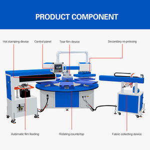 Presse à chaud pneumatique automatique à 6 stations Rotary Carouse 60x40cm <span class=keywords><strong>pour</strong></span> sacs non tissés - Product Image 3