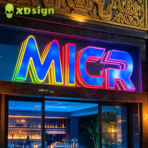 Insegna LED Programmabile XDsign con Lettere Colorate Personalizzabili, Insegna al Neon 3D in Acrilico Semi-Trasparente con Controllo Bluetooth Derco - Product Image 4