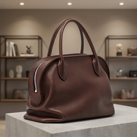Tas Clutch Kulit Asli Wanita Terbaru, Logo Merek Custom, Ritsleting, Tahan Air, Warna Coklat, Ramah Lingkungan