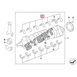 11211706847 Piezas Principales del Cigüeñal del Motor Automotriz, Cojinete Principal del Cigüeñal, Cojinete del Cigüeñal para BMW Mini Cooper <span class=keywords><strong>N47</strong></span> N47N <span class=keywords><strong>B47</strong></span> - Product Image 2