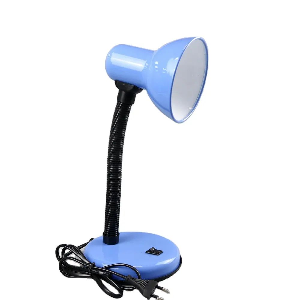 Защита глаз E27 Гибкая Настольная лампа для учебы, светильник для чтения, домашний офисный прикроватный светильник, фиолетовая настольная лампа