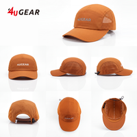 Casquette de course 5 panneaux orange brûlé 4UGEAR avec imprimé, maille alvéolée, cordon élastique, visière incurvée respirante, pour homme et femme, idéale pour l'extérieur