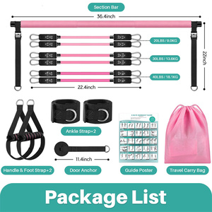 Equipo de Fitness para Moldear el Cuerpo, Quemar Grasa y Rehabilitación Física, Kit de Barra de Yoga y Pilates para Gimnasio en Casa con Bandas de Resistencia - Product Image 2