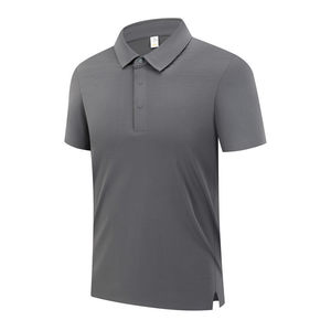 Camisa Polo de Manga Corta, Color Sólido, Nailon, Uso Diario, Uniformes de Trabajo, Azul Gris - Product Image 2