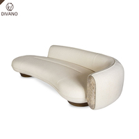 Canapé Chaise Longue Suspendue de Luxe Moderne Rétro Blanc en Bouclé, Style Italien, pour Salon et Villa