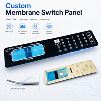 Panneau de commande à membrane personnalisé OEM avec circuit flexible adhésif 3M pour équipement de contrôle industriel