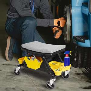 Siège roulant pour le detailing automobile, tabouret de travail pour le lavage de voiture, siège de travail pour le detailing automobile, siège roulant avec plateau de rangement - Product Image 6