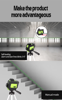 Niveau Lazer Faisceau Vert Croix Laser 16 Ligne Auto Nivellement 3D Auto Rotatif Construction Nivel