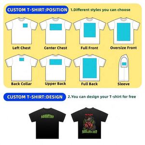 T-shirt épais et épais OEM 100% coton surdimensionné lavé à l'acide T-shirt personnalisé délavé Vintage Logo imprimé - Product Image 6