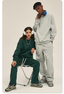 Pull-over décontracté oversize pour hommes de haute qualité sweat-shirt à col rond personnalisé en coton avec épaule tombante lavée Vintage pour l'automne - Product Image 3