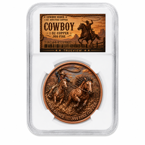 Moneta da Collezione Personalizzata da 1oz in Rame Puro 999, Stile Cowboy Western Sunset Town, Stampata UV, con Slab, Fabbrica OEM - Product Image 2