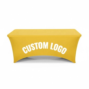 Custom Logo <b>Table</b> <b>Cover</b> For Business Conference, Stain Resistant Polyester <b>Table</b> Cloth Custom Print For Client Reception Event - Product Image 4