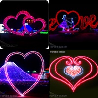 Toprex Mariage Décor Rouge géant En Forme De Coeur LED Design Motif Lumière pour la Saint-Valentin Noël Nouvel An Décorations Lumières