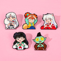 Pin Enamel Anime Jepang Bergaya Lucu Karakter Inuyasha Bahan Alloy