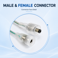 Kabel Konektor Daya Transparan Tahan Air DC5521 Male Female PVC Kawat Tembaga IP65 untuk Lampu LED