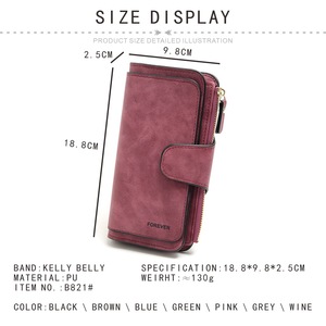 Cartera de Mano de Gran Capacidad para Dama al Por Mayor Estilo Coreano de Moda con Botón, Monedero con Cremallera para Señora, Cartera para Mujer Forever - Product Image 3