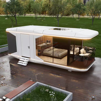 Maison capsule préfabriquée en acier écologique Carter avec chambre, salle de bain et salon pour usage commercial