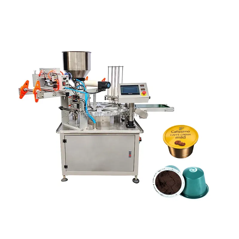 Fabricante automático rotativo de aluminio K Cup pod nespresso máquina de llenado y sellado de cápsulas de café