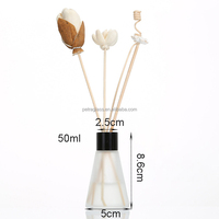 Flacon décoratif en verre transparent givré 50ml 80ml, vide, parfum, huile essentielle, diffuseur de roseaux, bouteille en verre aromatique