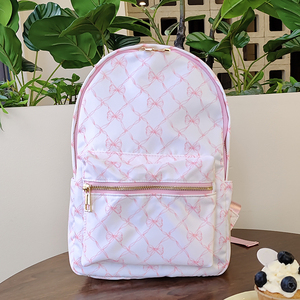 Zaino Scolastico alla Moda in Nylon <span class=keywords><strong>Rosa</strong></span> con Stampa a Fiocco, Impermeabile, Borsa Sportiva Casual con Cerniera per Viaggi Femminili - Product Image 5