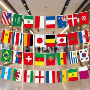 Banderas Nacionales al por Mayor de Varios Países, Banderas Colgantes para Eventos Deportivos, Celebraciones, Bares, Centros Comerciales, Decoraciones - Product Image 1