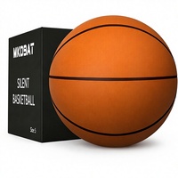 MYPUTEK Ballon de basketball silencieux Taille 3/5 (22"/275") Ultra-silencieux pour entraînement en intérieur, conception à rebond doux, mousse souple de qualité supérieure, individuel