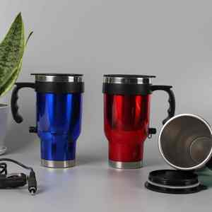 Vasos Eléctricos para Calentar Bebidas en el Auto, Modernos y Creativos, de Doble Pared, Acero Inoxidable, Aislamiento al Vacío, Antiderrames, Regalo para Viajes y Uso al Aire Libre - Product Image 1