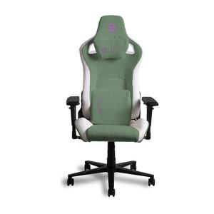 Hobot verde oscuro simulador de carreras cabina ergonómica de respaldo alto reclinable Silla de juego mullida Chenille cómoda silla de Metal - Product Image 6