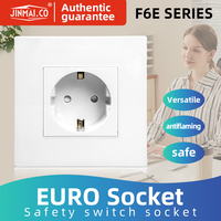 Precio al por mayor, estándar de Europa, alta calidad, enchufe europeo tipo 86*86, Panel de obturador de seguridad, enchufe de pared, interruptor montado en la pared