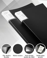 Portafolio de Arte Premium de 11"x17", Carpeta Negra para Presentaciones, Libro de Exhibición de Plástico para Artistas y Creativos