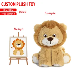 Customized cute plush toys low MOQ hot selling positive feedback customized lion plush toys customized plush animal toys