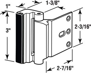 WEKIS High <b>Security</b> to Your Home and Prevent Unauthorized Entry Defender <b>Security</b> Satin Nickel Aluminum Door Reinforcement - Product Image 5