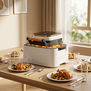 <span class=keywords><strong>Friteuse</strong></span> à <span class=keywords><strong>air</strong></span> numérique multifonction à écran tactile en acier inoxydable 1700W 12L/9L, cuisson vapeur sans huile, <span class=keywords><strong>double</strong></span> élément chauffant KA03007 - Product Image 1