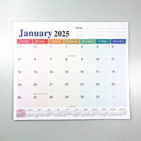 2025 2026 usine directe personnalisé 3D Design papier calendrier réfrigérateur aimant découpé Style de carte de visite avec autocollant magnétique fort