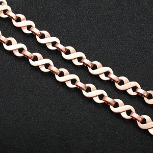 Collana <span class=keywords><strong>Infinito</strong></span> BES Fashion Personalizzata in Stile Hip Hop con Zirconi Cubici, Catena a Maglie Infinite Placcata Oro Rosa per Uomo e Donna - Product Image 4